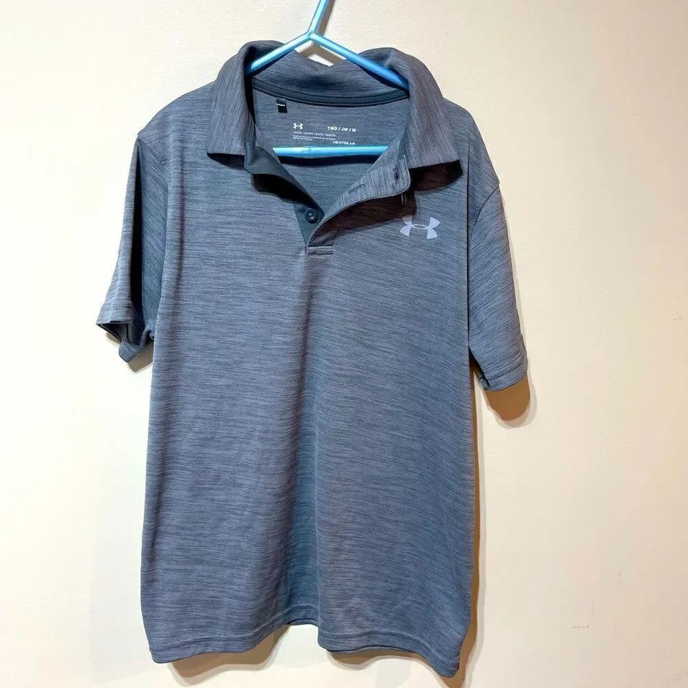Boys Under Armour Polo Shirt size Med Loose fit